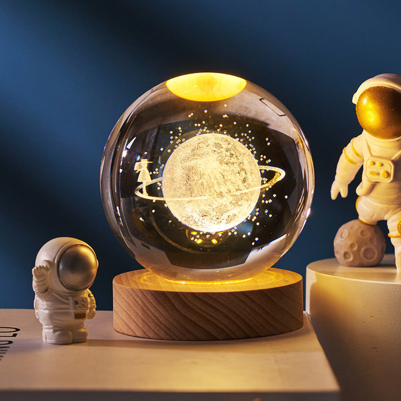 3D Planetary Crystal Ball Night Lamp