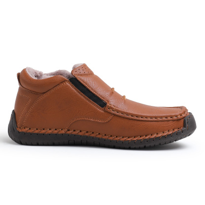 （Free shipping）⏰Limited Time Sale 70% OFF-Men’s Handmade Premium Leather Slip-On Driving Boots – Wide Toe, Arch Support, Waterproof, Pressure Relief, Non-Slip Sole&Warmth for Casual, Travel & Outdoor