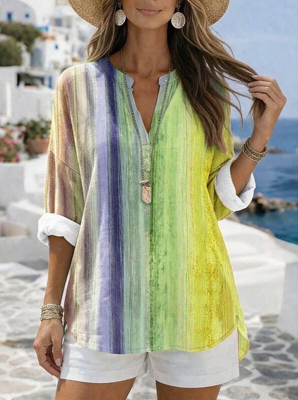 ✨ Women's Blouse Vintage Print Floral Graphic  V Neck Long Sleeve Casual Daily Holiday Summer Spring