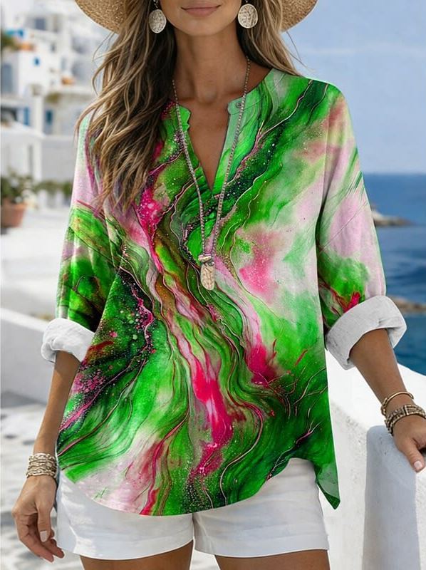 ✨ Women's Blouse Vintage Print Floral Graphic  V Neck Long Sleeve Casual Daily Holiday Summer Spring