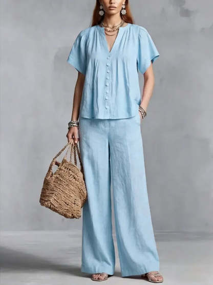 New Arrivals🔥Women's Linen Wide-leg Pants Set