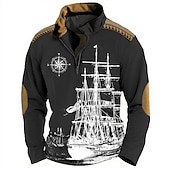 Men's Nautical Sweatshirts Sweatshirt Zip Sweatshirt Pullover Long Sle