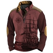Men's Nautical Sweatshirts Sweatshirt Zip Sweatshirt Pullover Long Sle