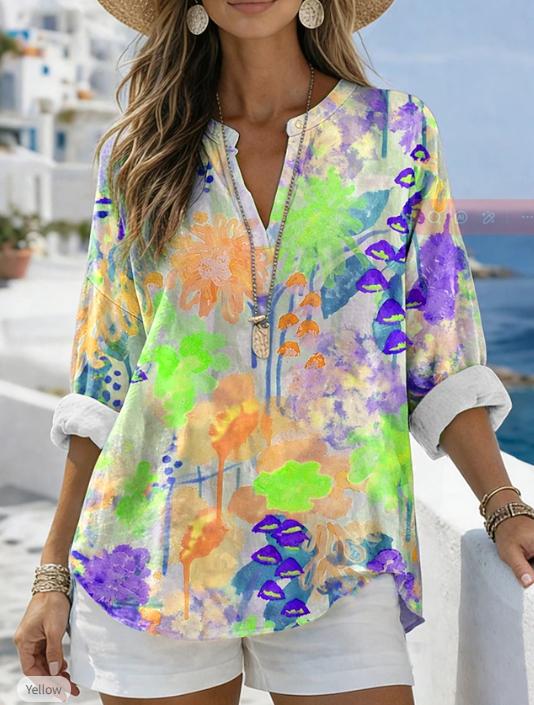 ✨ Women's Blouse Vintage Print Floral Graphic  V Neck Long Sleeve Casual Daily Holiday Summer Spring