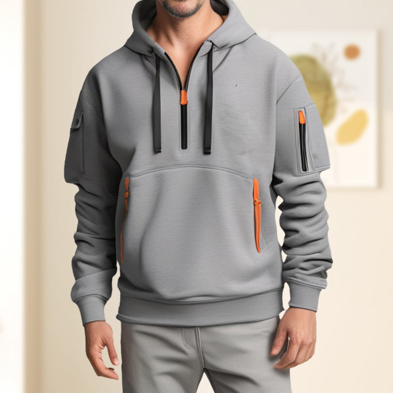 Men's Hooded Half-Zip Sweater