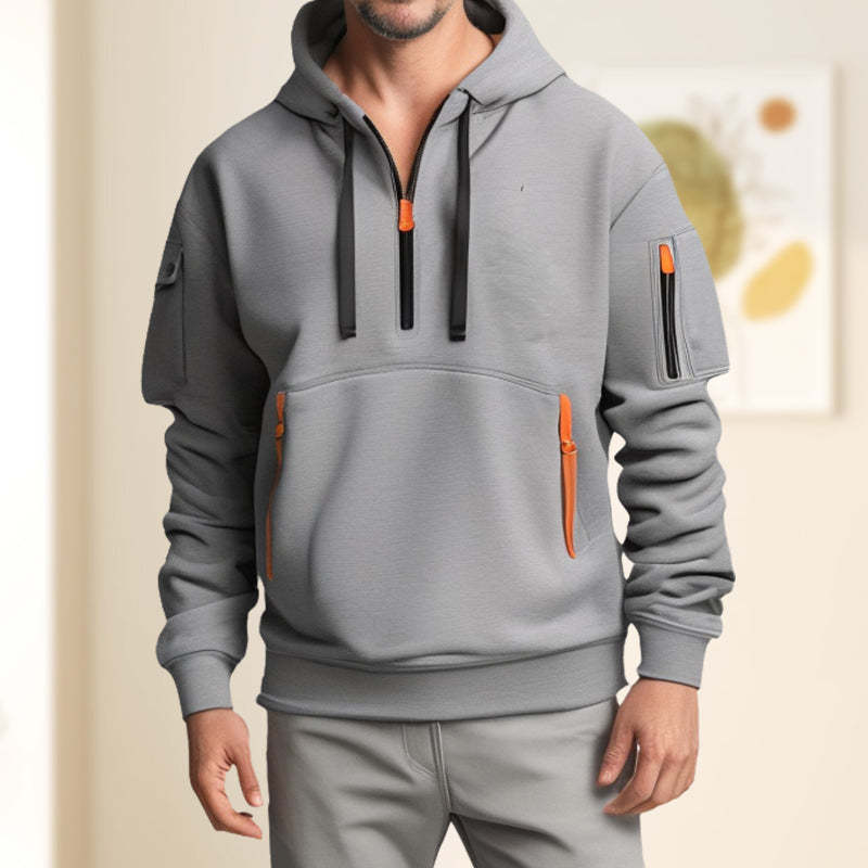 Men's Hooded Half-Zip Sweater