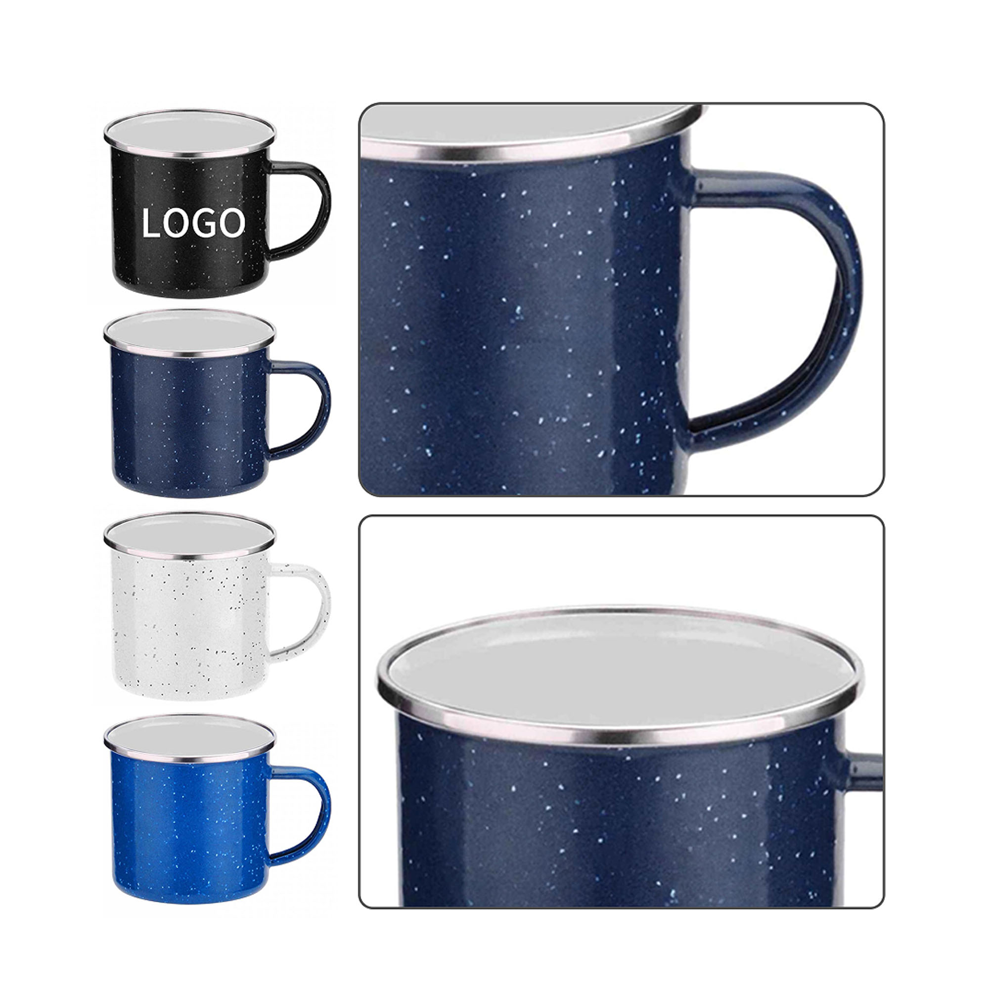 Blue White Enamel Cup