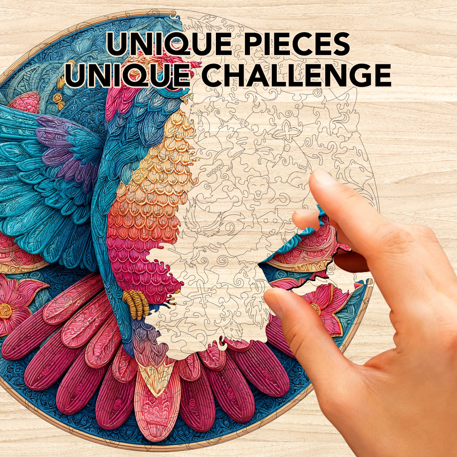 Rainbow Hummingbird Wooden Jigsaw Puzzle