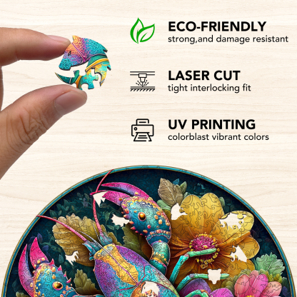 Flower Cluster Shrimp Wooden Jigsaw Puzzle