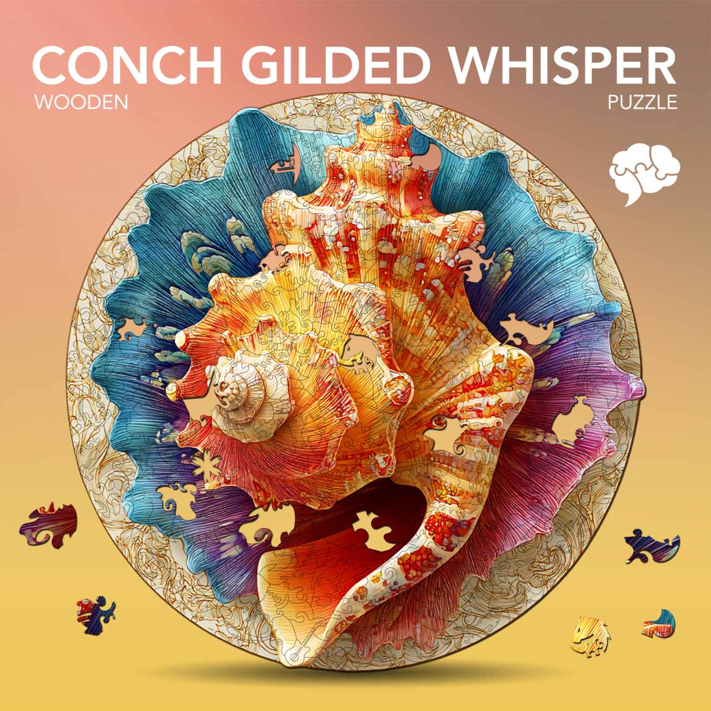 Conch Gilded Whisper Wooden Jigsaw Puzzle