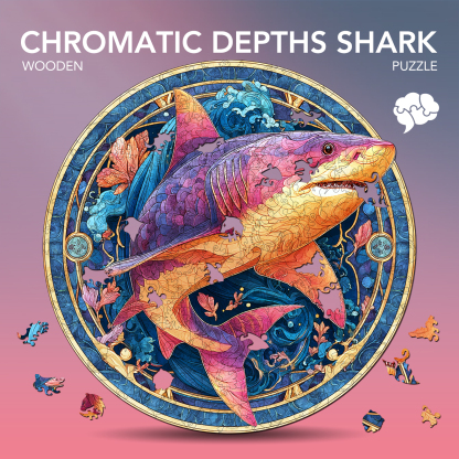 Chromatic Depths Shark Wooden Jigsaw Puzzle