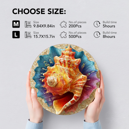 Iridescent Conch Wooden Jigsaw Puzzle