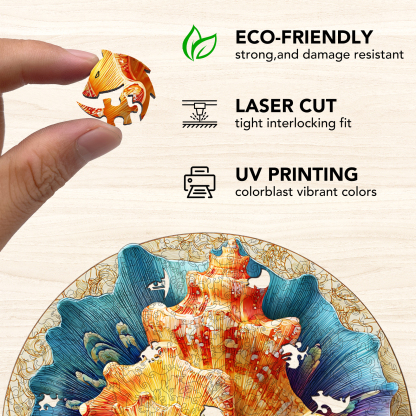 Iridescent Conch Wooden Jigsaw Puzzle