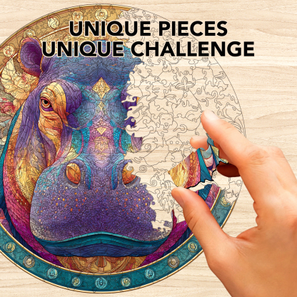 Hippo Splendor Wooden Jigsaw Puzzle