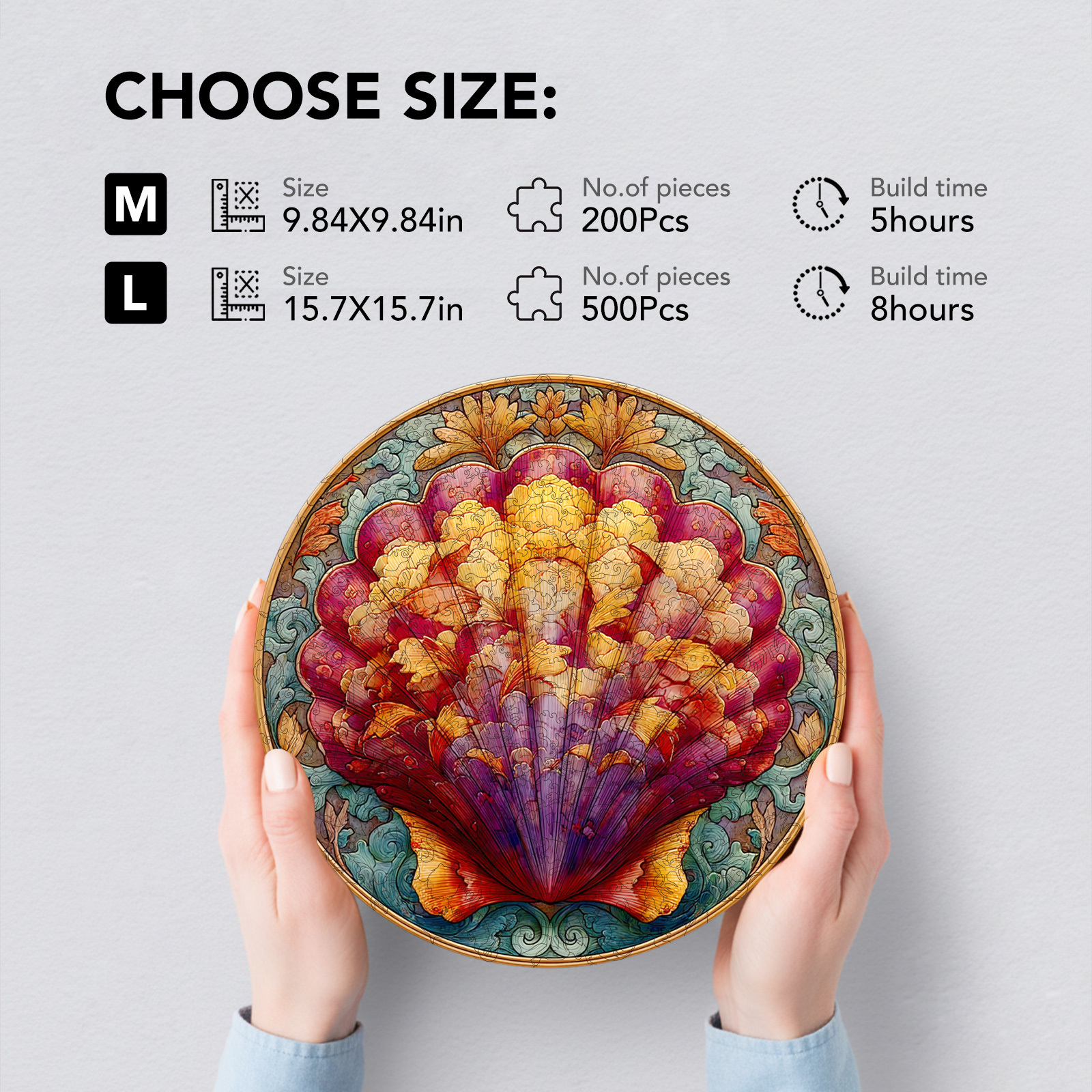 Colorful Shells Wooden Jigsaw Puzzle