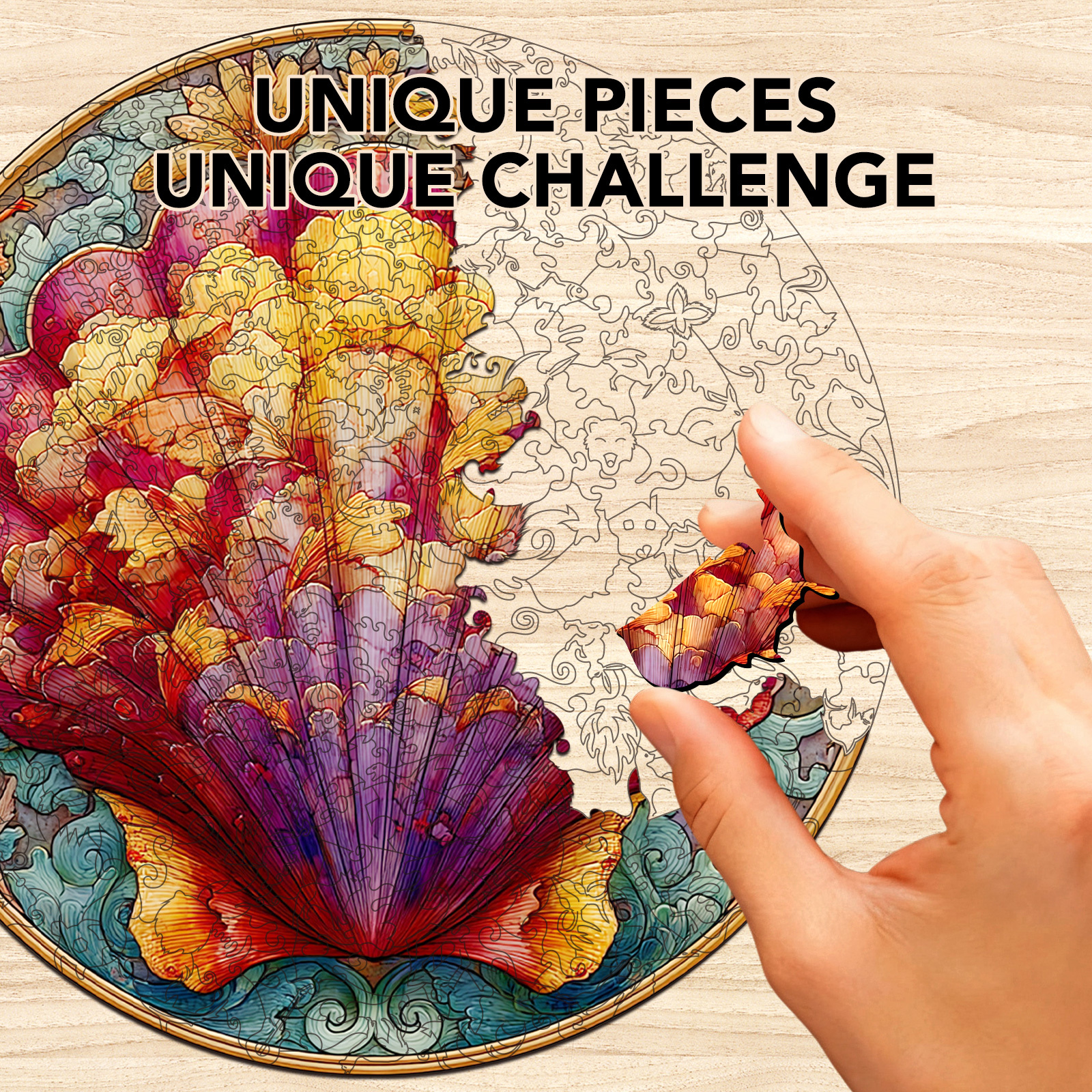 Colorful Shells Wooden Jigsaw Puzzle