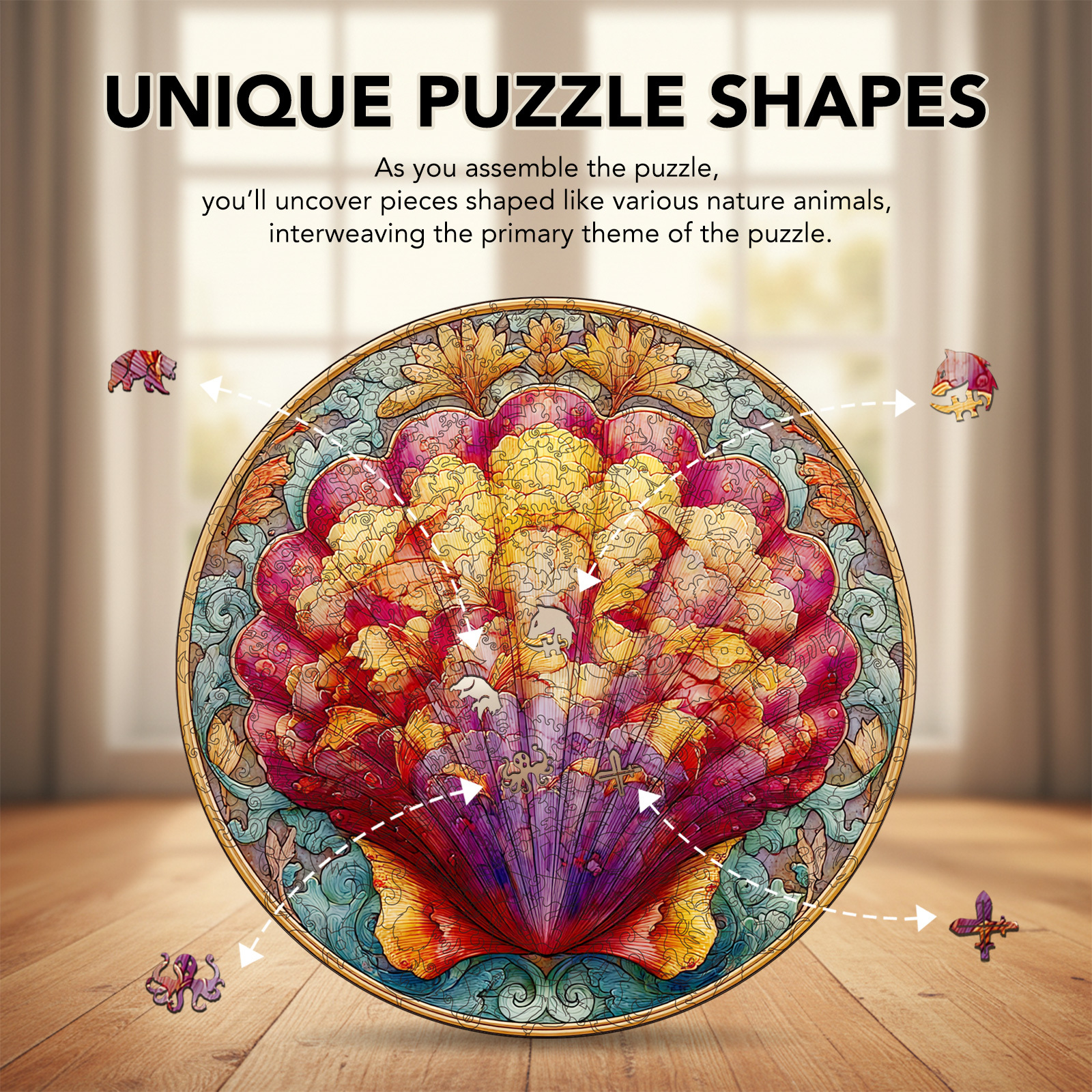 Colorful Shells Wooden Jigsaw Puzzle