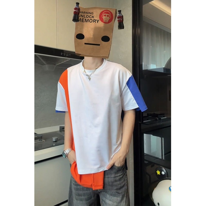Deconstructed patchwork T-shirt
