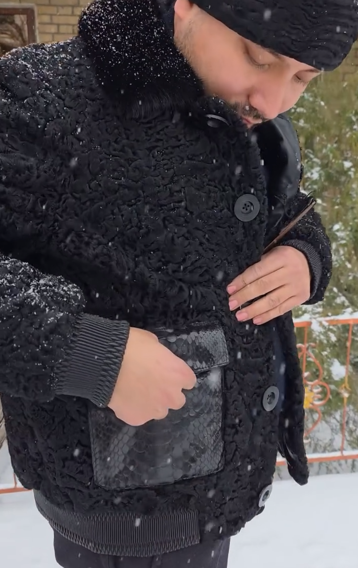 Mink and leather jacket