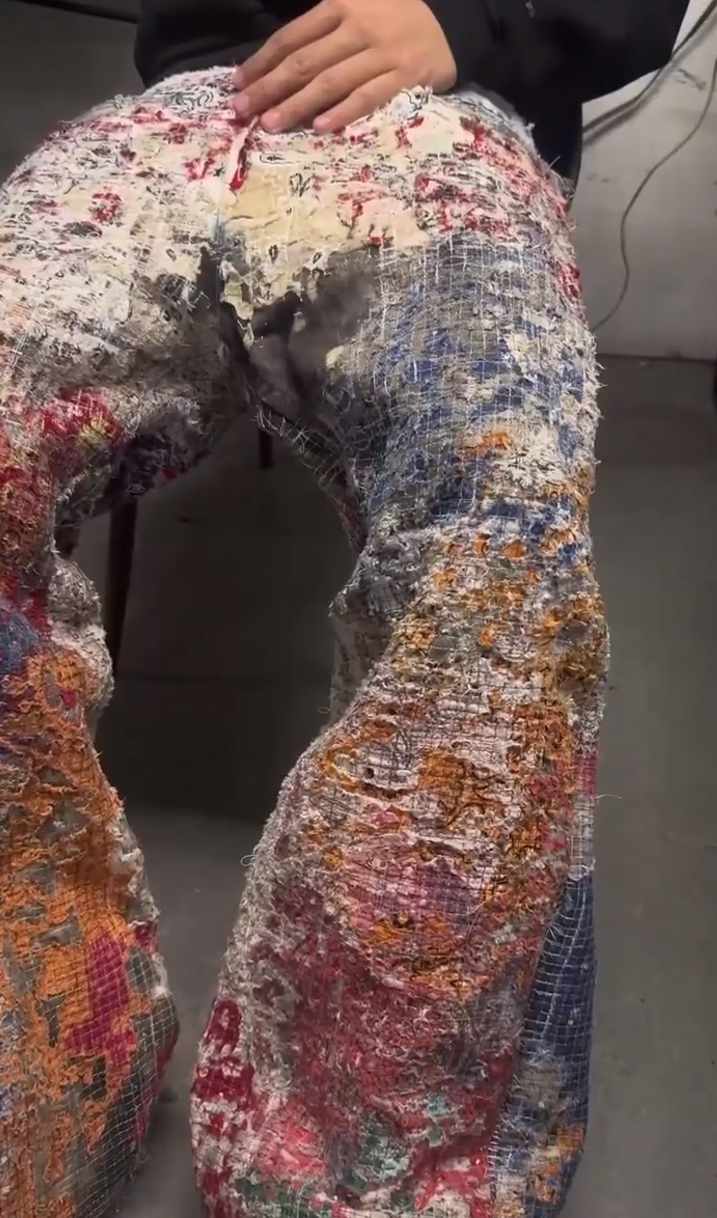 Random Stitch Embroidered Jeans