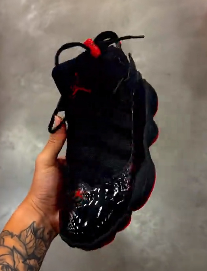 Patent Leather and Mesh Air-Cushioned Shoes