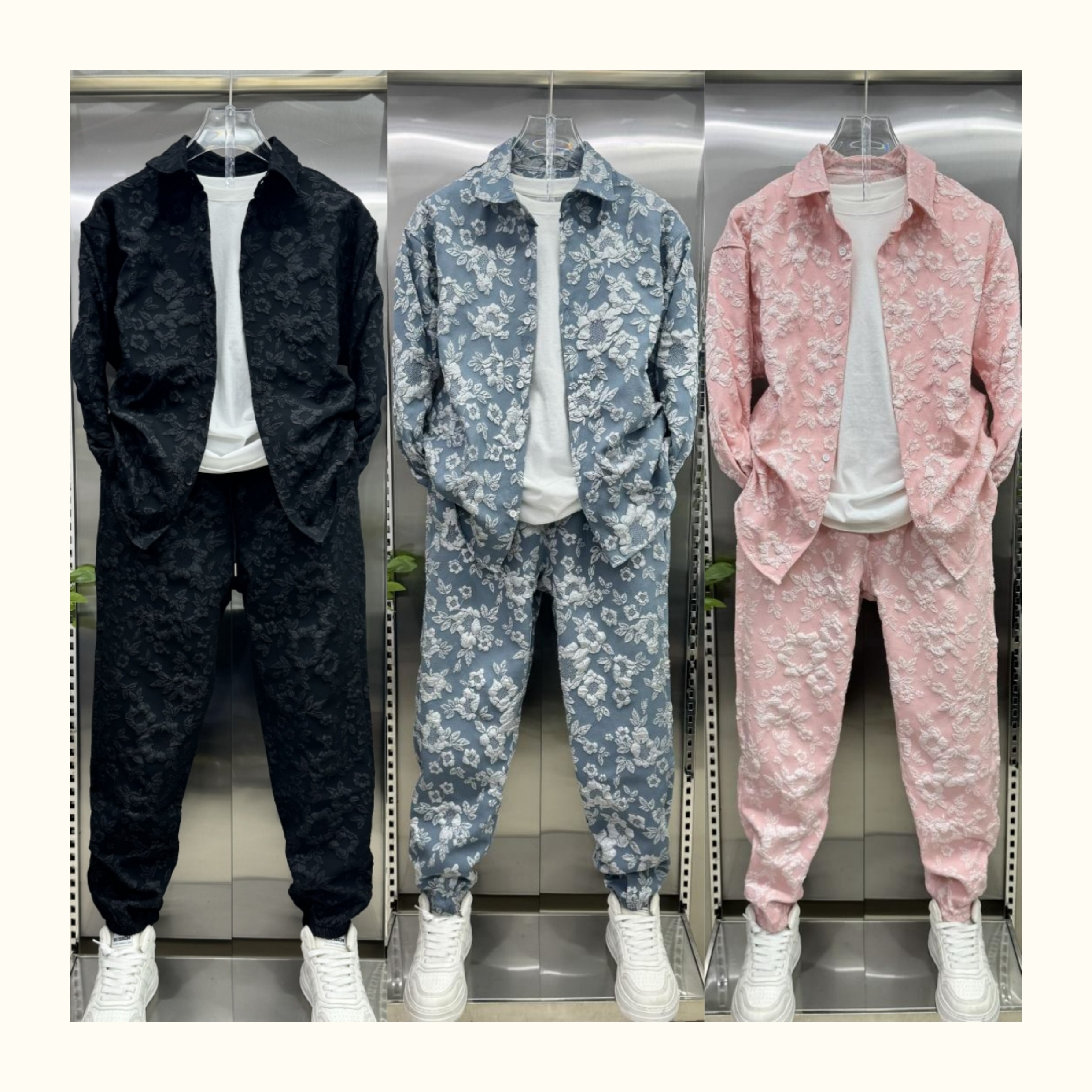 Men's small fragrance shirt suit