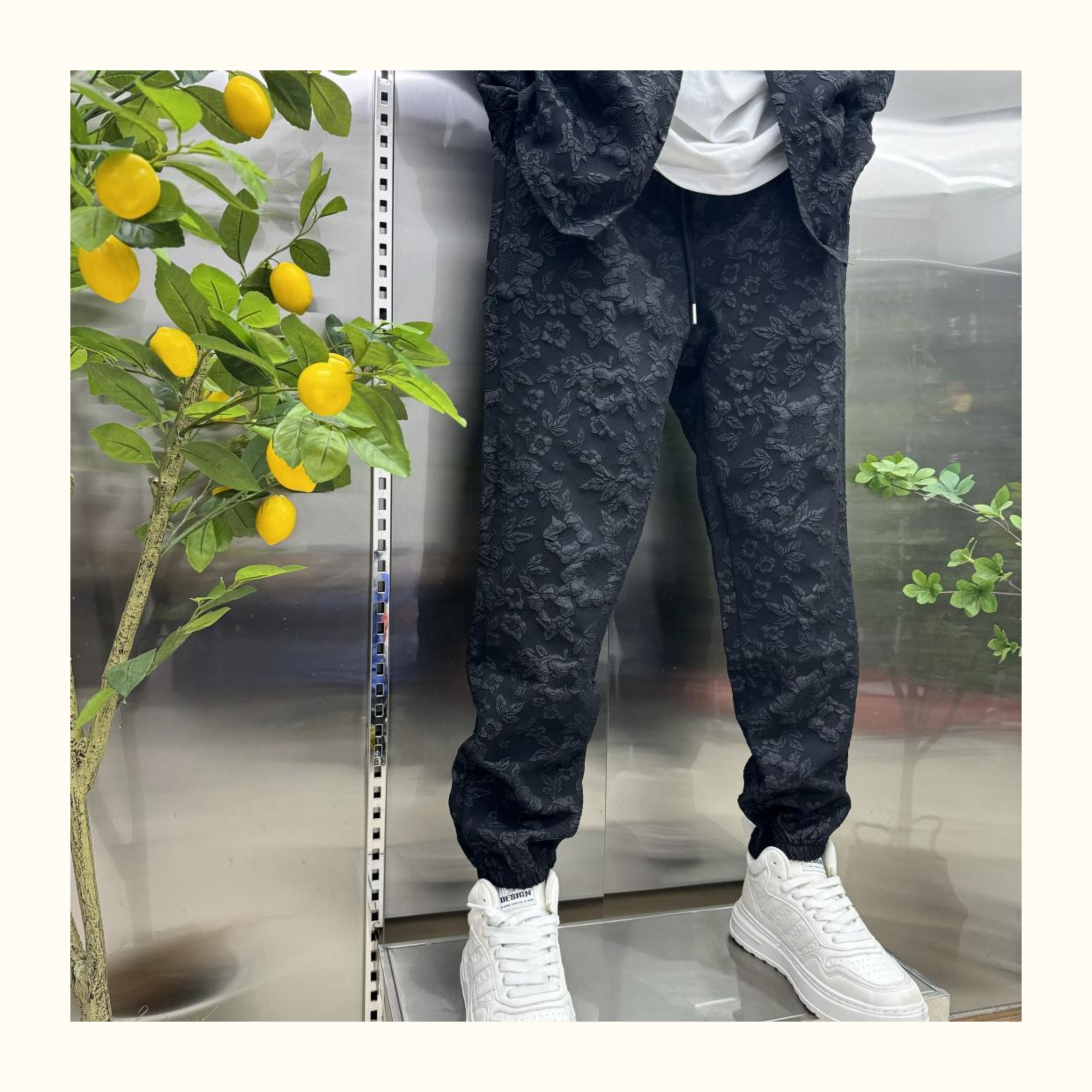 Men's small fragrance shirt suit