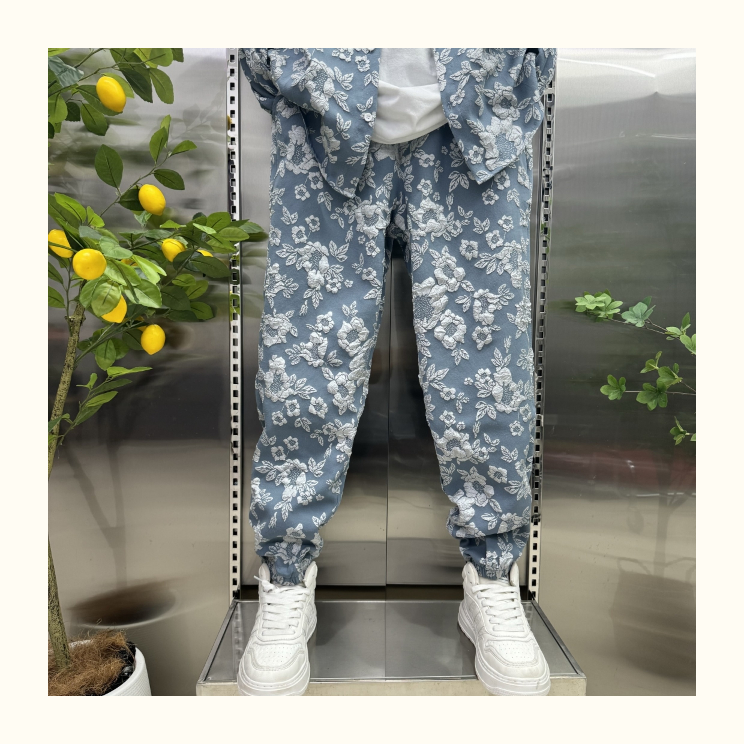 Men's small fragrance shirt suit