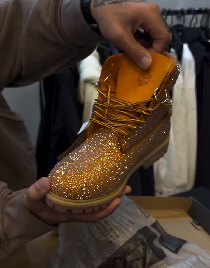 Rhinestone platform Martin boots