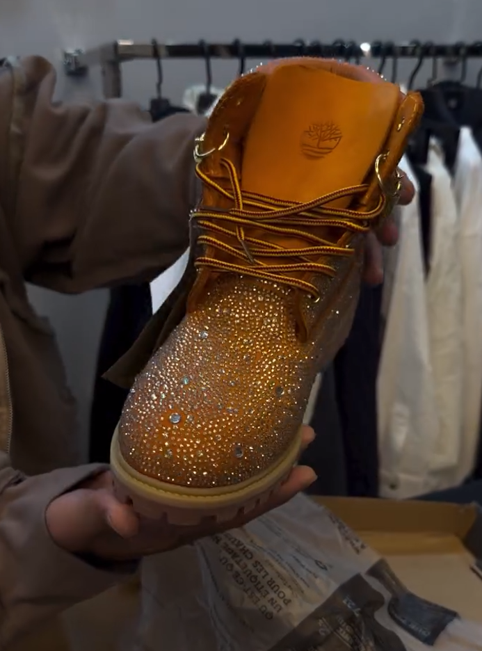 Rhinestone platform Martin boots