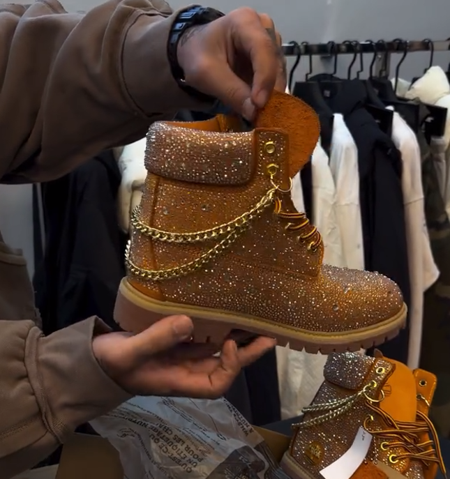 Rhinestone platform Martin boots