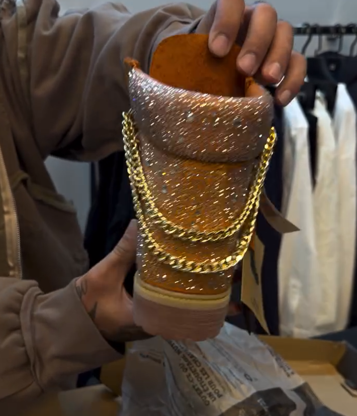 Rhinestone platform Martin boots