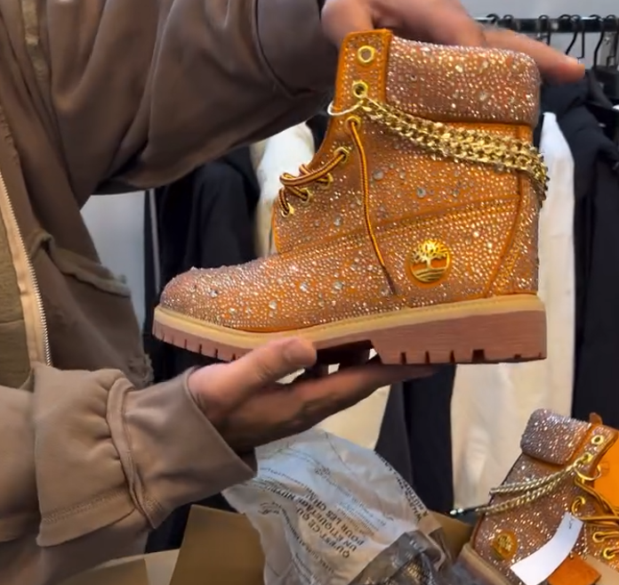 Rhinestone platform Martin boots