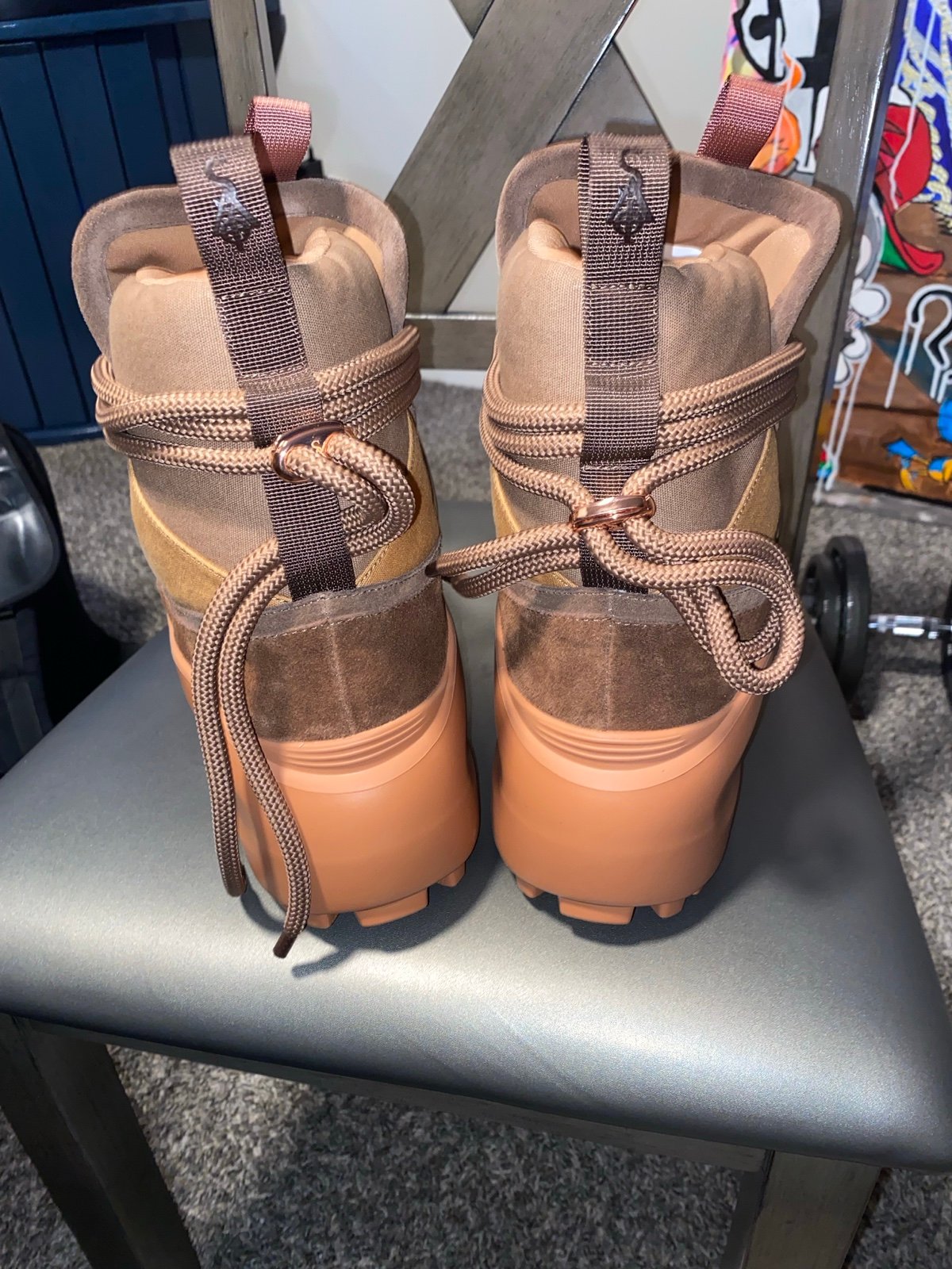 Men's color-blocked short fleece-lined boots