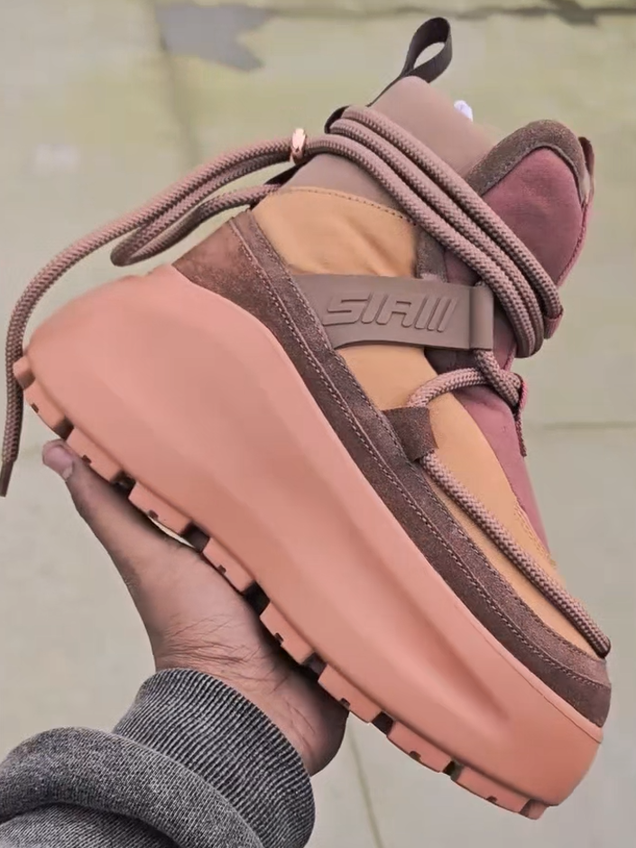 Men's color-blocked short fleece-lined boots