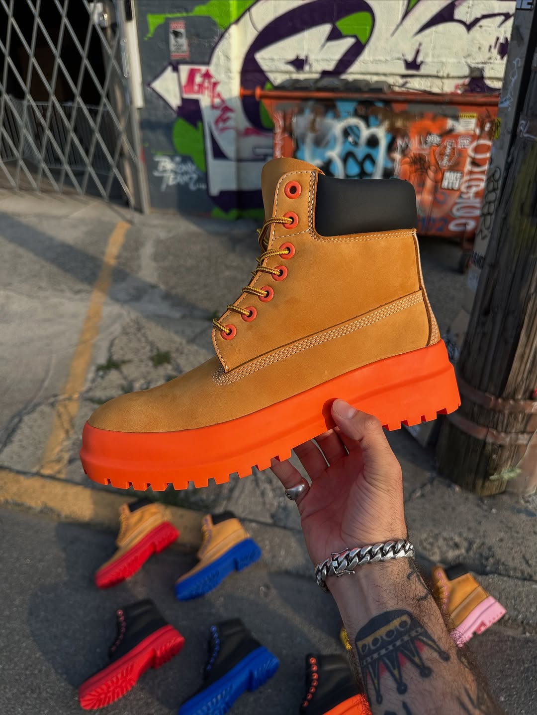 Custom painted sole Martin boots