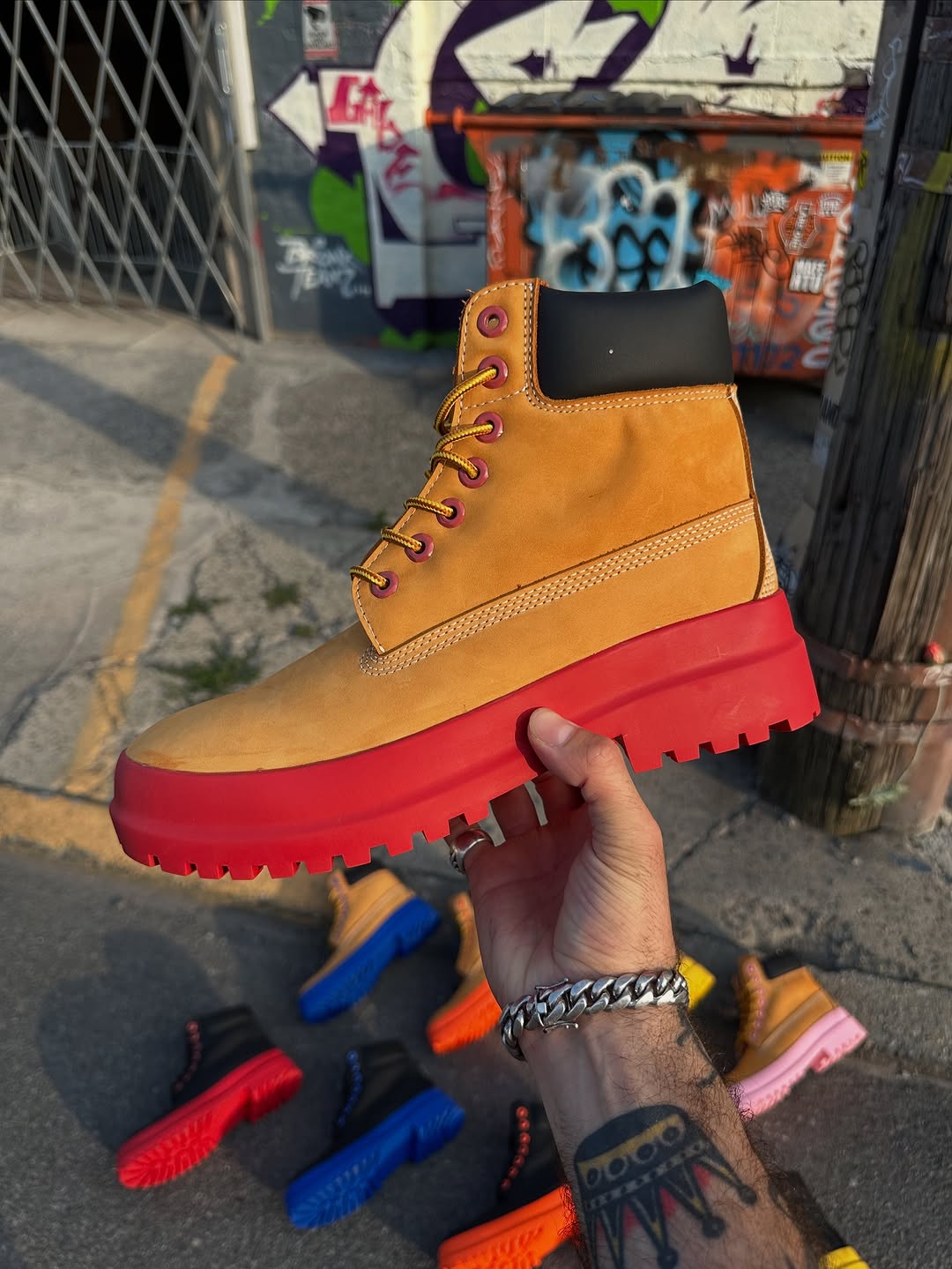 Custom painted sole Martin boots