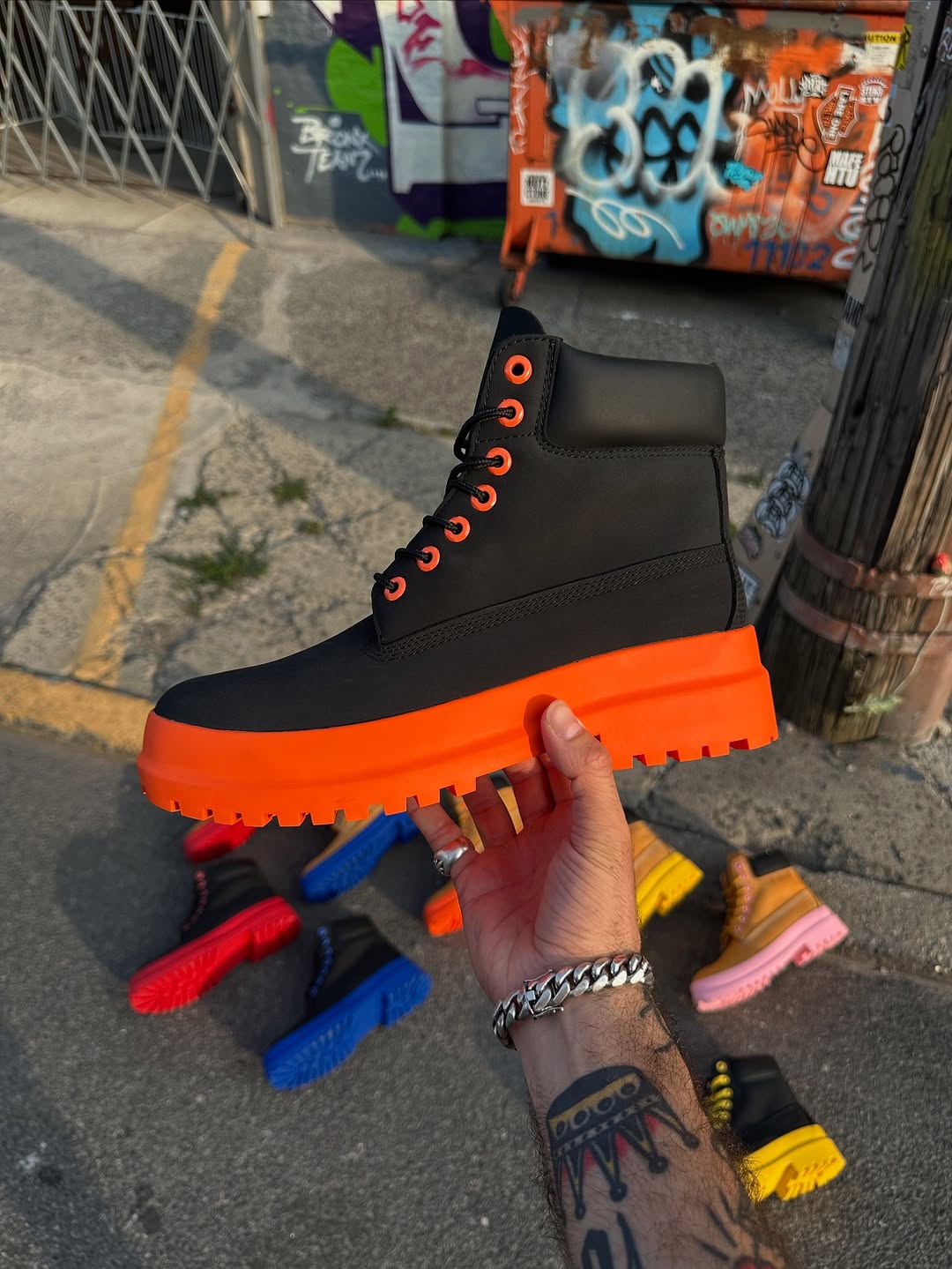 Custom painted sole Martin boots