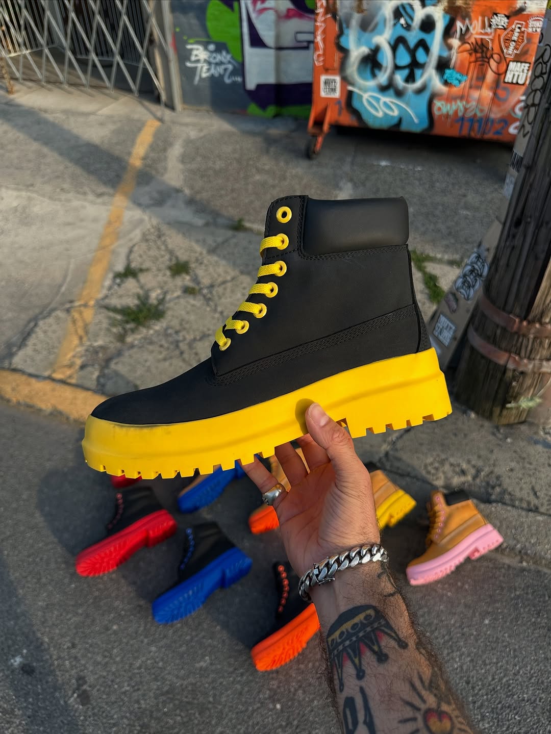 Custom painted sole Martin boots