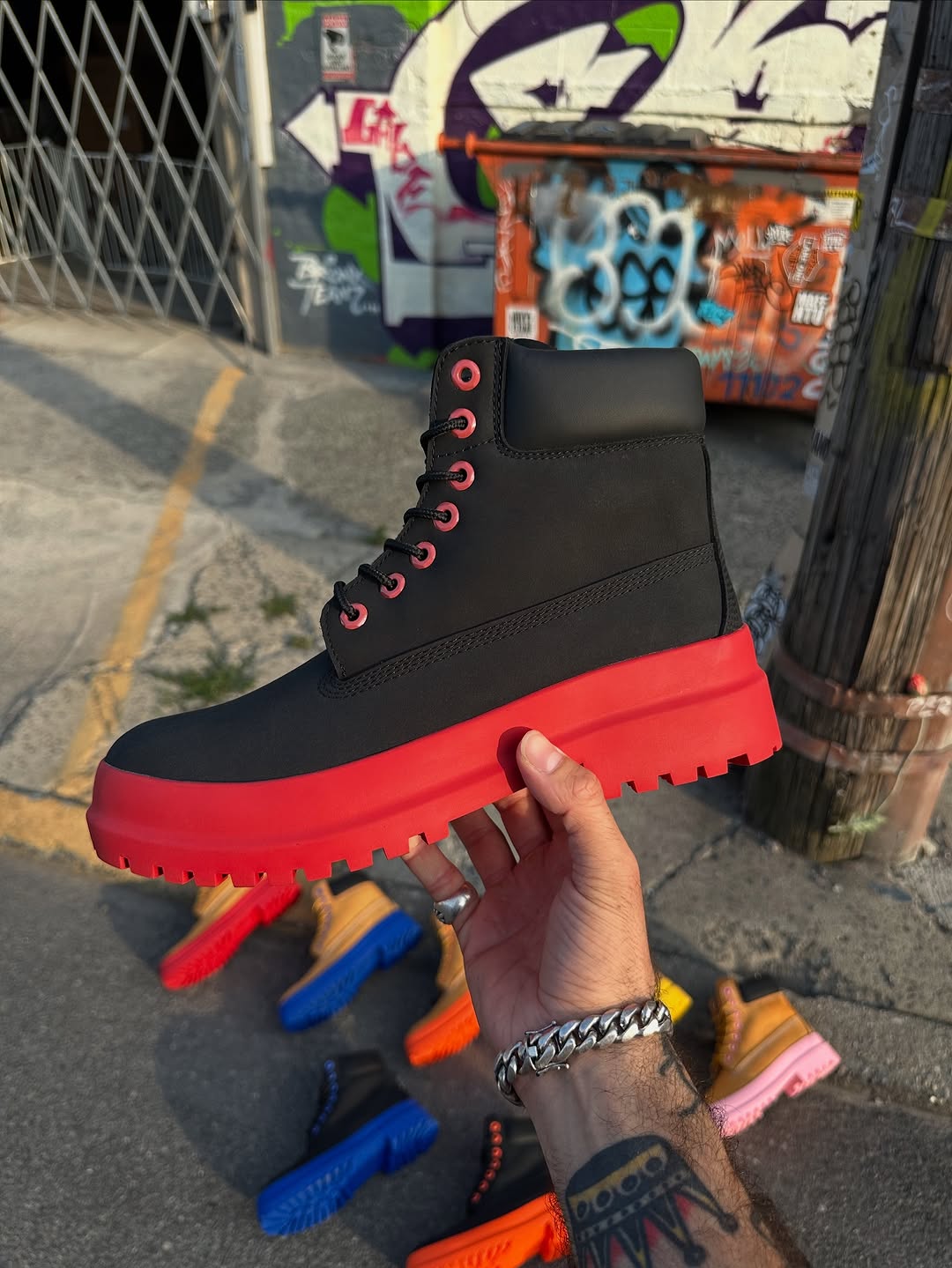 Custom painted sole Martin boots