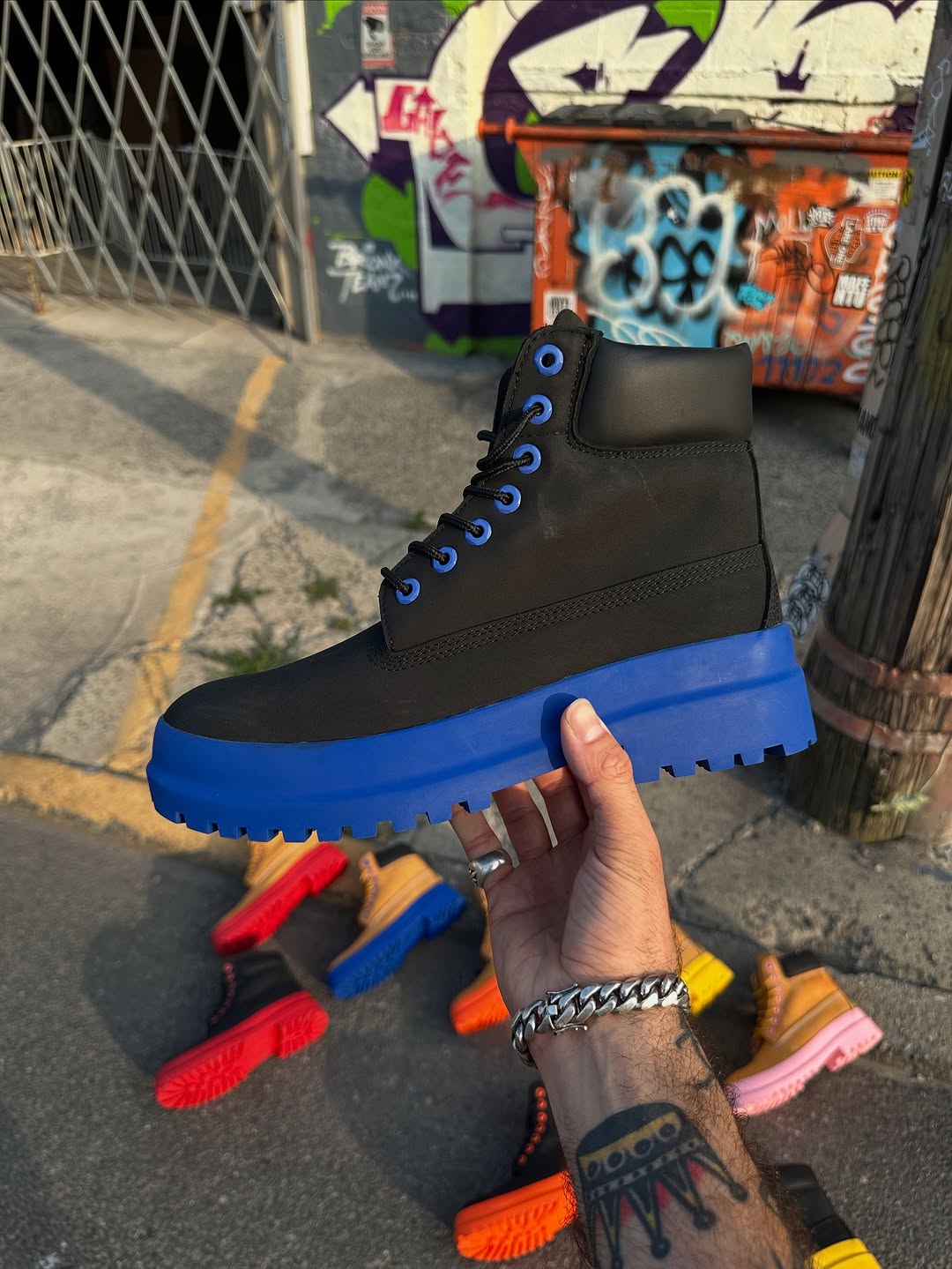 Custom painted sole Martin boots