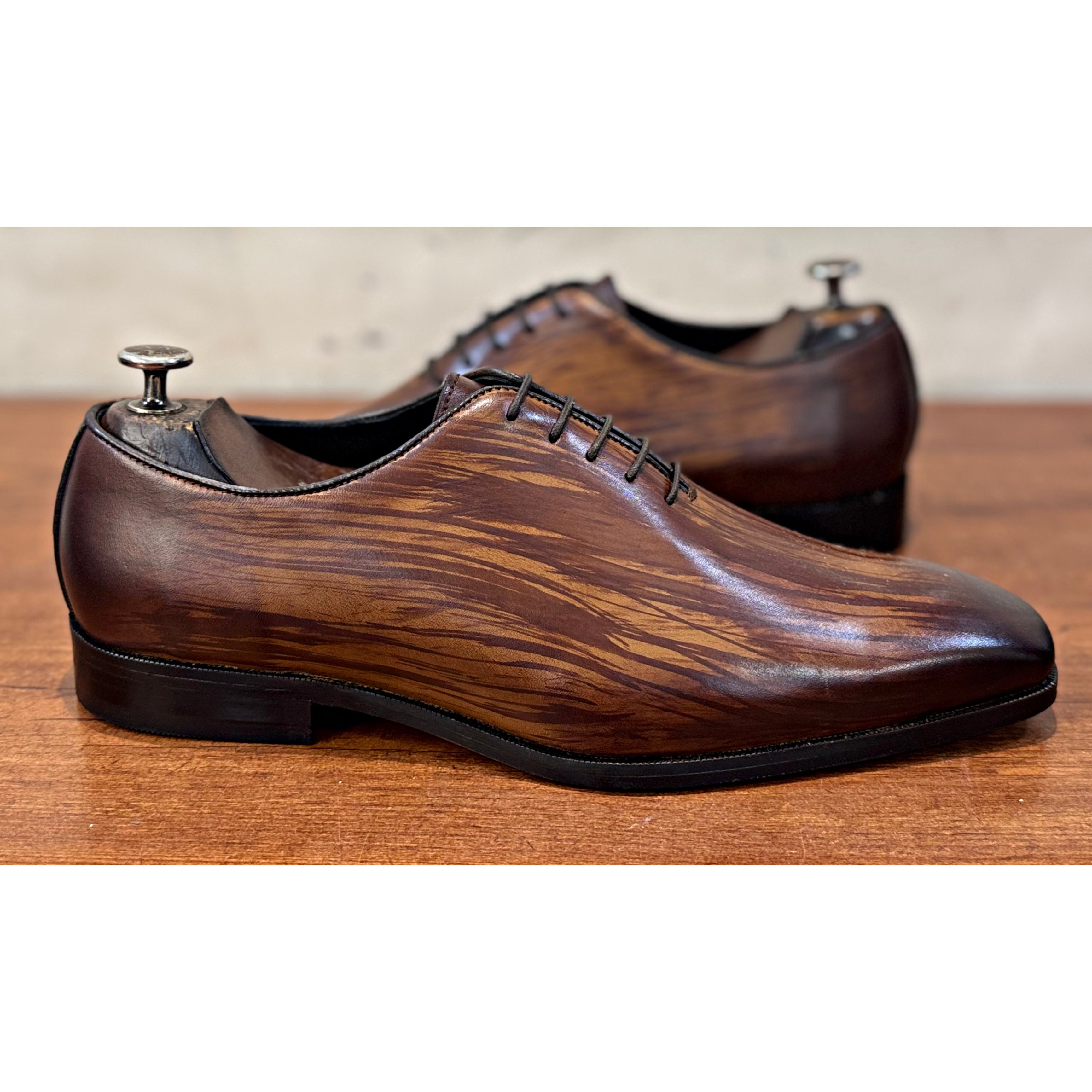 Walnut Oxford Hand-Painted Shoes