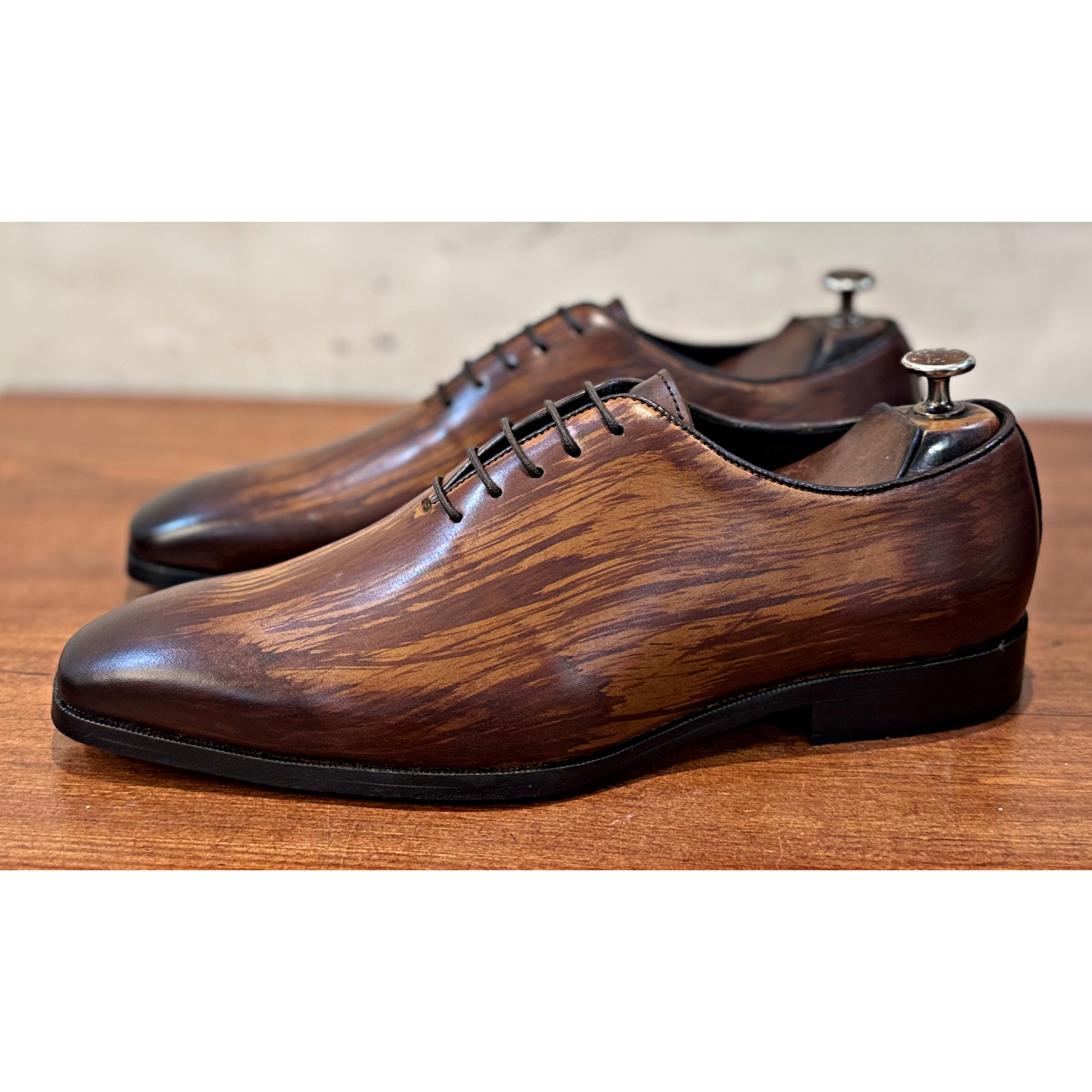 Walnut Oxford Hand-Painted Shoes