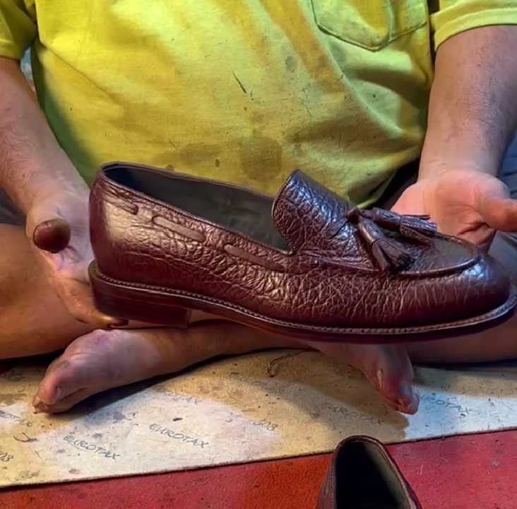 Brown Antelope Leather Tassel Loafers