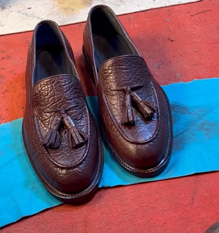 Brown Antelope Leather Tassel Loafers