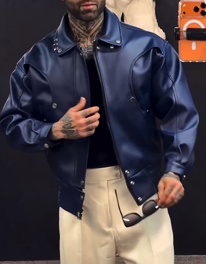 Studded Pilot Leather Jacket