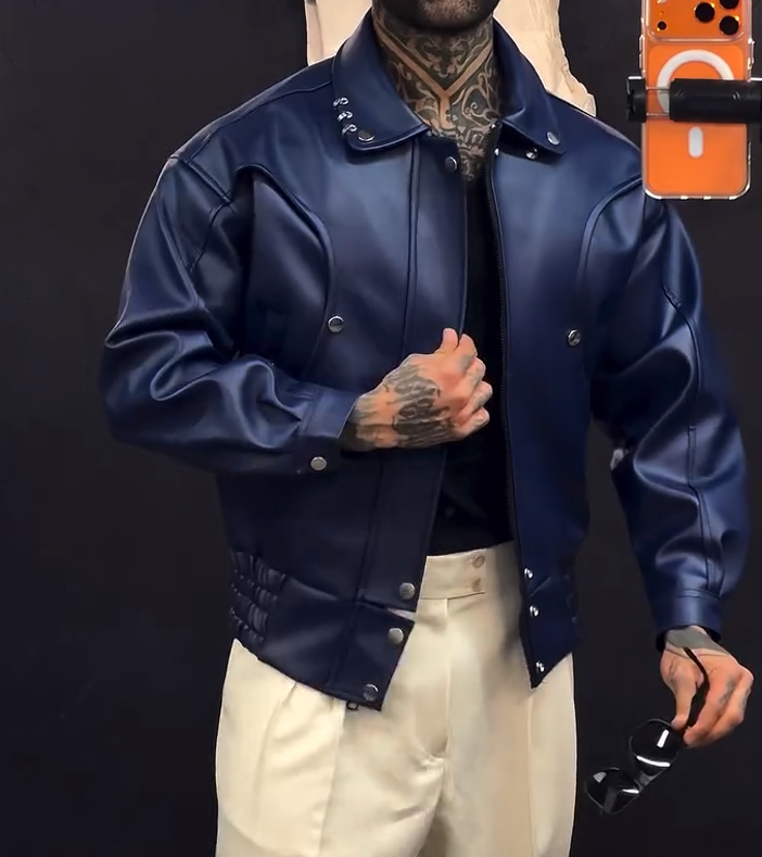 Studded Pilot Leather Jacket