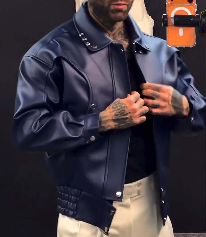 Studded Pilot Leather Jacket