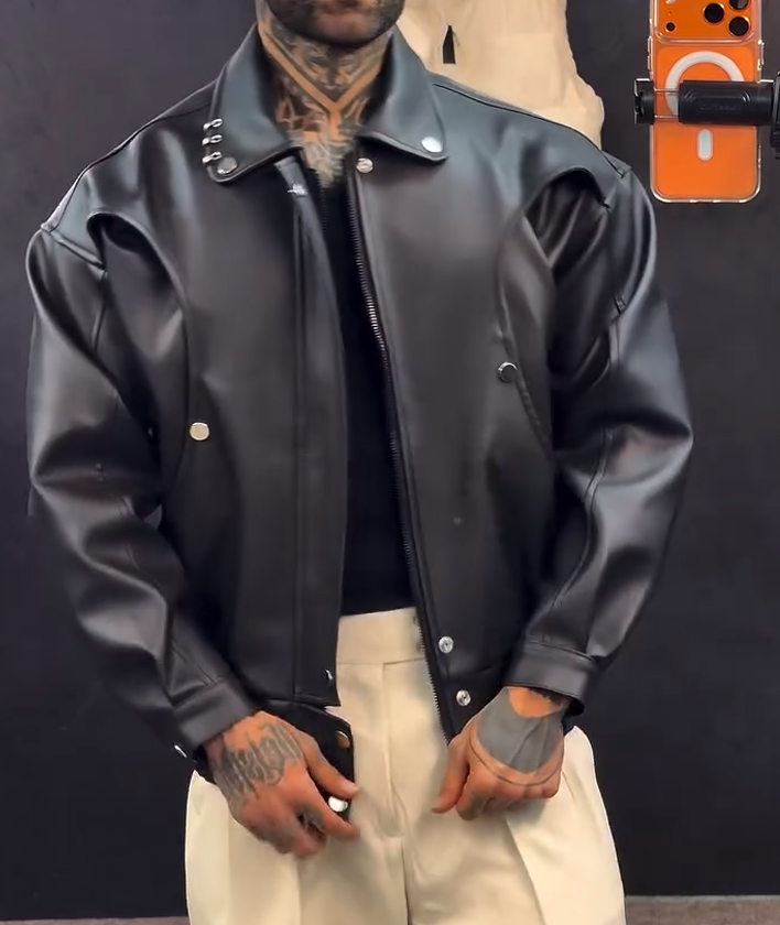 Studded Pilot Leather Jacket