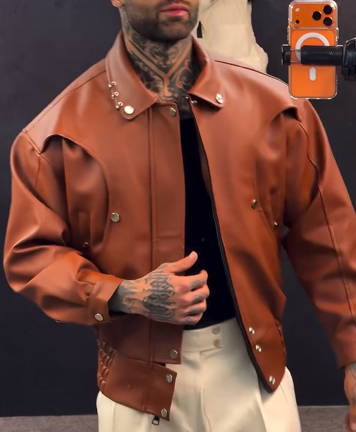 Studded Pilot Leather Jacket